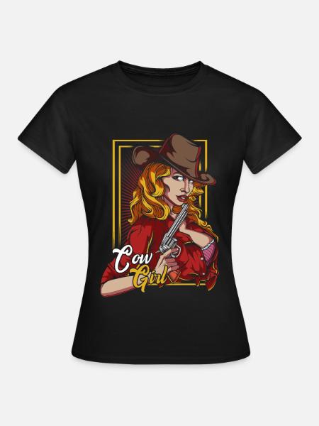 Cow Girl - Frauen T-Shirt - Schwarz
