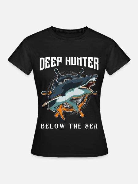 haai - Dame-T-shirt - sort