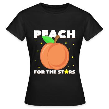 Peach pun - Women's T-Shirt - black - Front - AI Model Female 172 dark (172cm)
