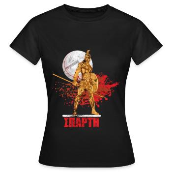 Bouclier Lambda Sparta Warrior - T-shirt Femme - noir - Devant - AI Model Female 172 dark (172cm)