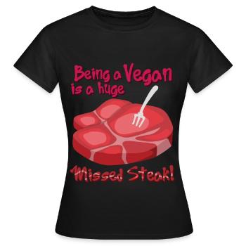 steak - Women's T-Shirt - black - Front - AI Model Female 172 dark (172cm)