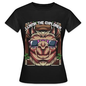 lama - Women's T-Shirt - black - Front - AI Model Female 172 dark (172cm)