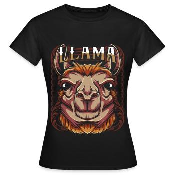 lama - Women's T-Shirt - black - Front - AI Model Female 172 dark (172cm)
