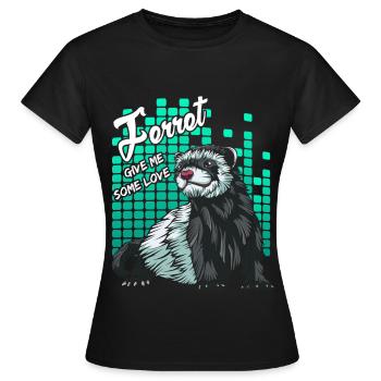 Frettchen - Frauen T-Shirt - Schwarz - Vorne - AI Model Female 172 dark (172cm)