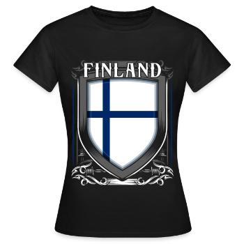 Finland - Women's T-Shirt - black - Front - AI Model Female 172 dark (172cm)