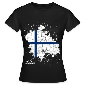 Finland - Women's T-Shirt - black - Front - AI Model Female 172 dark (172cm)