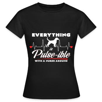 Infirmière Amour Chien - T-shirt Femme - noir - Devant - AI Model Female 172 dark (172cm)