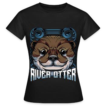 Modern Seeotter | Trendy Waldbewohner Geschenk - Frauen T-Shirt - Schwarz - Vorne - AI Model Female 172 dark (172cm)