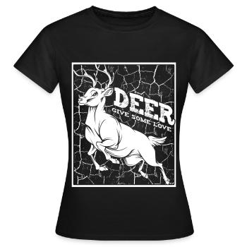 Hirschgeweih - Frauen T-Shirt - Schwarz - Vorne - AI Model Female 172 dark (172cm)