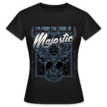 Modern Hirschkopf | Trendy Sonnenbrille Geschenk - Frauen T-Shirt - Schwarz - Vorne - AI Model Female 172 dark (172cm)