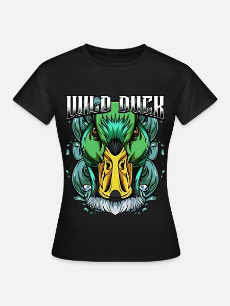 Canard sauvage moderne | Idée de cadeau animal oiseau à la mode - T-shirt Femme - noir