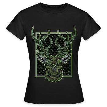 Hirschgeweih - Frauen T-Shirt - Schwarz - Vorne - AI Model Female 172 dark (172cm)