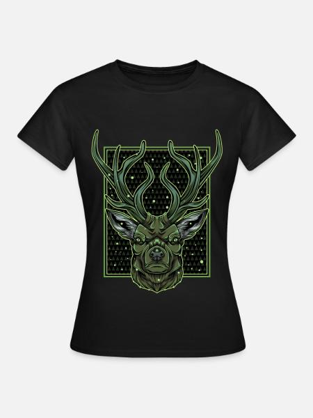 Hirschgeweih - Frauen T-Shirt - Schwarz