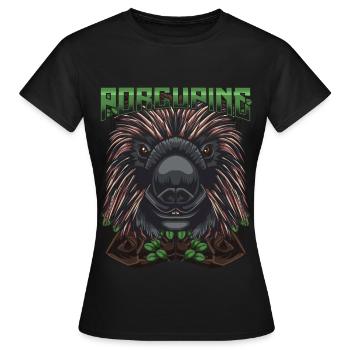 Stachelschweine - Frauen T-Shirt - Schwarz - Vorne - AI Model Female 172 dark (172cm)