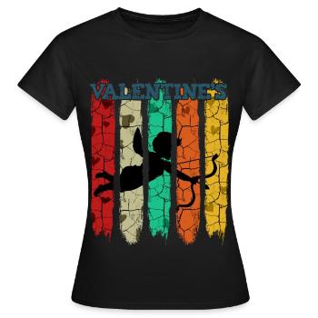 Cupidon de style rétro vintage | Cadeau Saint Valentin - T-shirt Femme - noir - Devant - AI Model Female 172 dark (172cm)