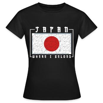 Japan - Women's T-Shirt - black - Front - AI Model Female 172 dark (172cm)