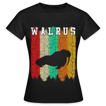 Walross - Frauen T-Shirt - Schwarz - Vorne - AI Model Female 172 dark (172cm)