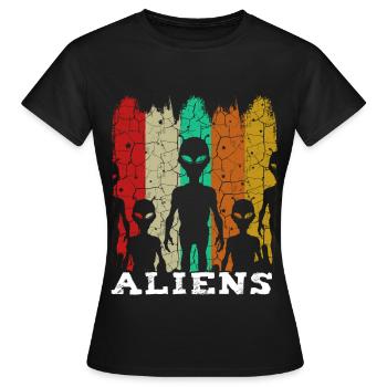 Alien - Frauen T-Shirt - Schwarz - Vorne - AI Model Female 172 dark (172cm)