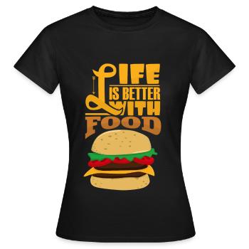 hamburger - T-shirt Femme - noir - Devant - AI Model Female 172 dark (172cm)