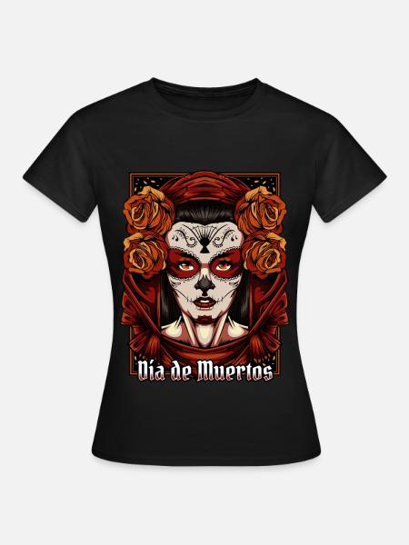 La Catrina | Cadeau du jour de la fête des morts au Mexique - T-shirt Femme - noir