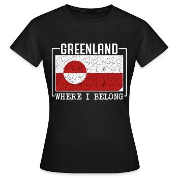 Groenland - T-shirt Femme - noir - Devant - AI Model Female 172 dark (172cm)
