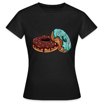 Donuts - Frauen T-Shirt - Schwarz - Vorne - AI Model Female 172 dark (172cm)