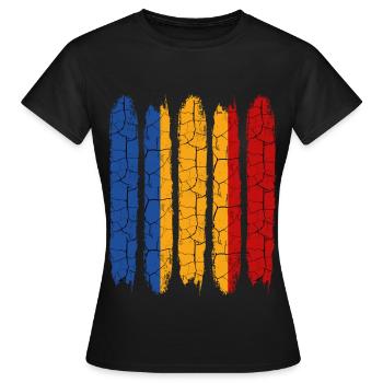 Trendy Tschad Modern Nationalfarben Geschenkidee - Frauen T-Shirt - Schwarz - Vorne - AI Model Female 172 dark (172cm)