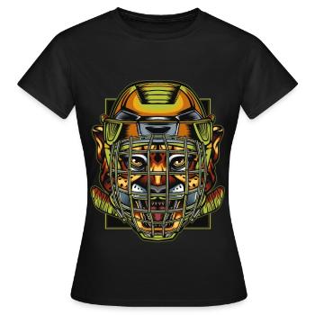 Hockey Gepard Leopard Raubkatze Raubtier Eishockey - Frauen T-Shirt - Schwarz - Vorne - AI Model Female 172 dark (172cm)