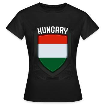 Hongrie - T-shirt Femme - noir - Devant - AI Model Female 172 dark (172cm)