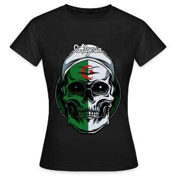 Totenkopf Demokratische Volksrepublik Algerien - Frauen T-Shirt - Schwarz - Vorne - AI Model Female 172 dark (172cm)