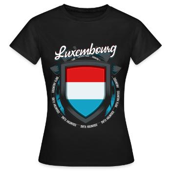 Luxembourg - T-shirt Femme - noir - Devant - AI Model Female 172 dark (172cm)