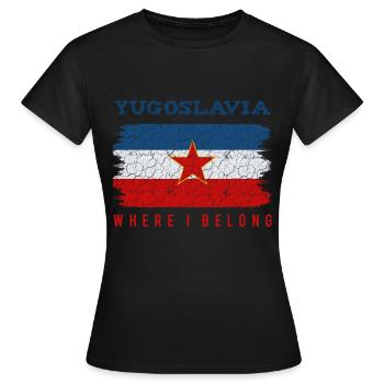 Yougoslavie - T-shirt Femme - noir - Devant - AI Model Female 172 dark (172cm)