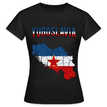 République fédérale de Yougoslavie pays contour cadeau - T-shirt Femme - noir - Devant - AI Model Female 172 dark (172cm)