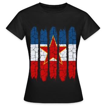 Cadeau tendance couleurs nationales de la Yougoslavie - T-shirt Femme - noir - Devant - AI Model Female 172 dark (172cm)