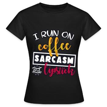 Rouge à lèvres café - T-shirt Femme - noir - Devant - AI Model Female 172 dark (172cm)