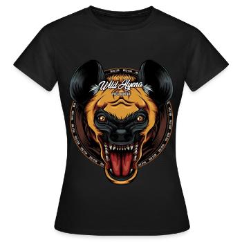 Idée de cadeau pour la faune - Hyène fraîche - T-shirt Femme - noir - Devant - AI Model Female 172 dark (172cm)