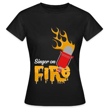 Singer - Women's T-Shirt - black - Front - AI Model Female 172 dark (172cm)
