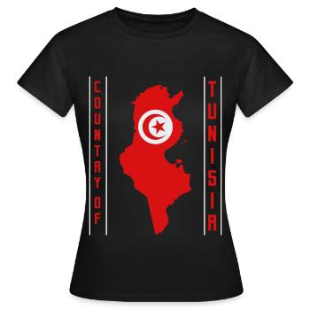 Tunisie - T-shirt Femme - noir - Devant - AI Model Female 172 dark (172cm)