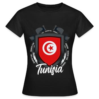 Tunisie - T-shirt Femme - noir - Devant - AI Model Female 172 dark (172cm)