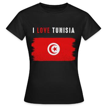 Tunisie - T-shirt Femme - noir - Devant - AI Model Female 172 dark (172cm)