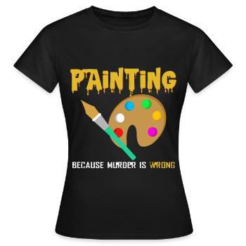 peinture - T-shirt Femme - noir - Devant - AI Model Female 172 dark (172cm)