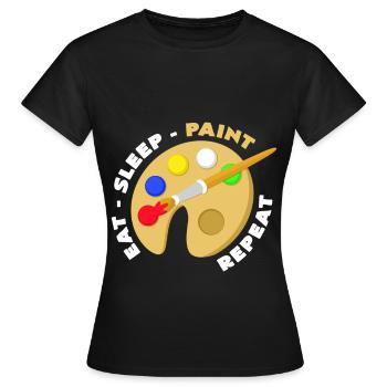 peinture - T-shirt Femme - noir - Devant - AI Model Female 172 dark (172cm)