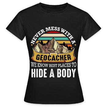Geocaching - T-shirt Femme - noir - Devant - AI Model Female 172 dark (172cm)