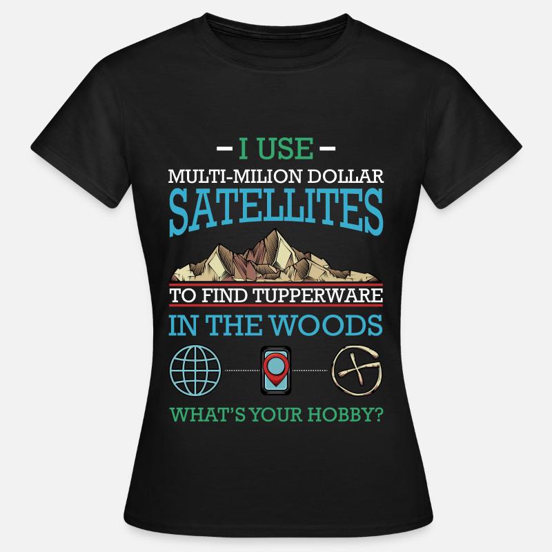 Geocaching - Frauen T-Shirt - Schwarz