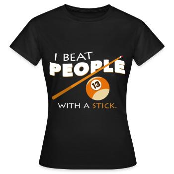 Billard - Frauen T-Shirt - Schwarz - Vorne - AI Model Female 172 dark (172cm)
