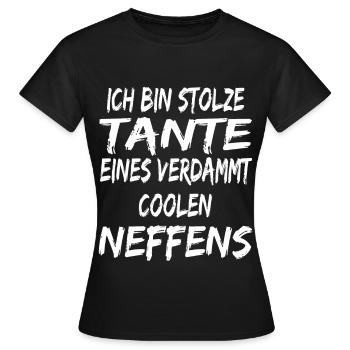 Ich Bin Stolze Tante Eines Verdammt Coolen Neffens - Frauen T-Shirt - Schwarz - Vorne - AI Model Female 172 dark (172cm)