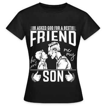 father and son - Women's T-Shirt - black - Front - AI Model Female 172 dark (172cm)
