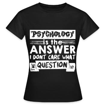 psychologist - Women's T-Shirt - black - Front - AI Model Female 172 dark (172cm)
