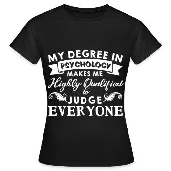 psychologist - Women's T-Shirt - black - Front - AI Model Female 172 dark (172cm)