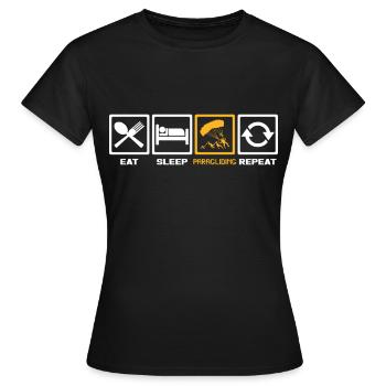 Gleitschirmfliegen - Frauen T-Shirt - Schwarz - Vorne - AI Model Female 172 dark (172cm)
